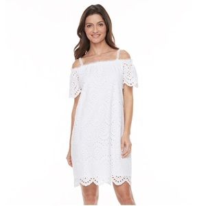 Off the Shoulder Provence Eyelet Dress